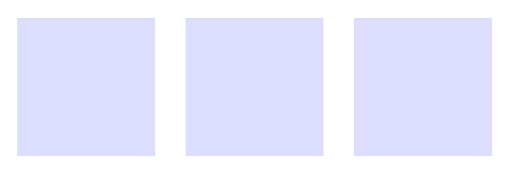 Less CSS - 3 blue squares