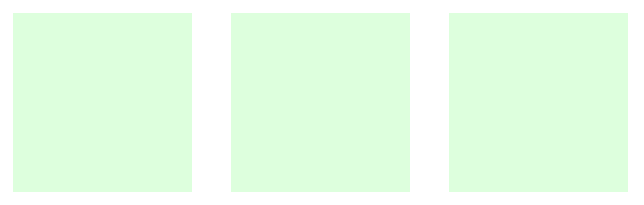 Less CSS - 3 green squares